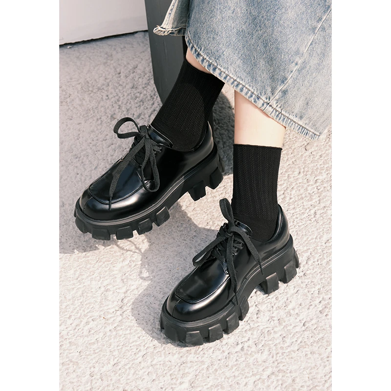 【现货】美洋MEIYANG 伯明翰乐福鞋 复古英伦|里方圆头厚底小皮鞋