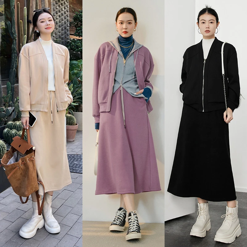 【QC现货】美洋MEIYANG棒球少女卫衣加绒棒球领保暖宽松外套显瘦