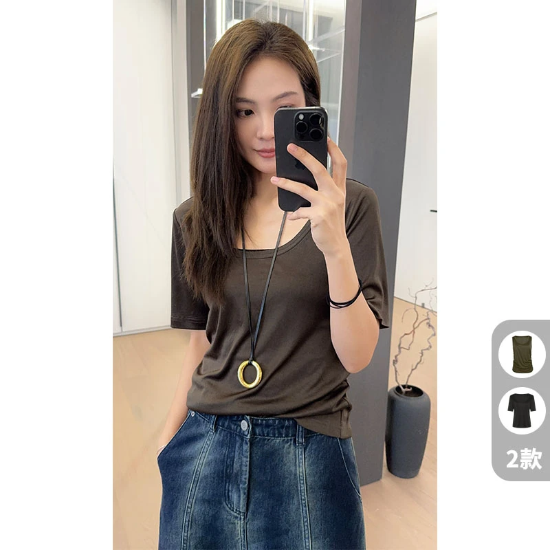 美洋MEIYANG 马丝背心 醋酸|光泽感立体抽褶收腰通勤休闲无袖上衣