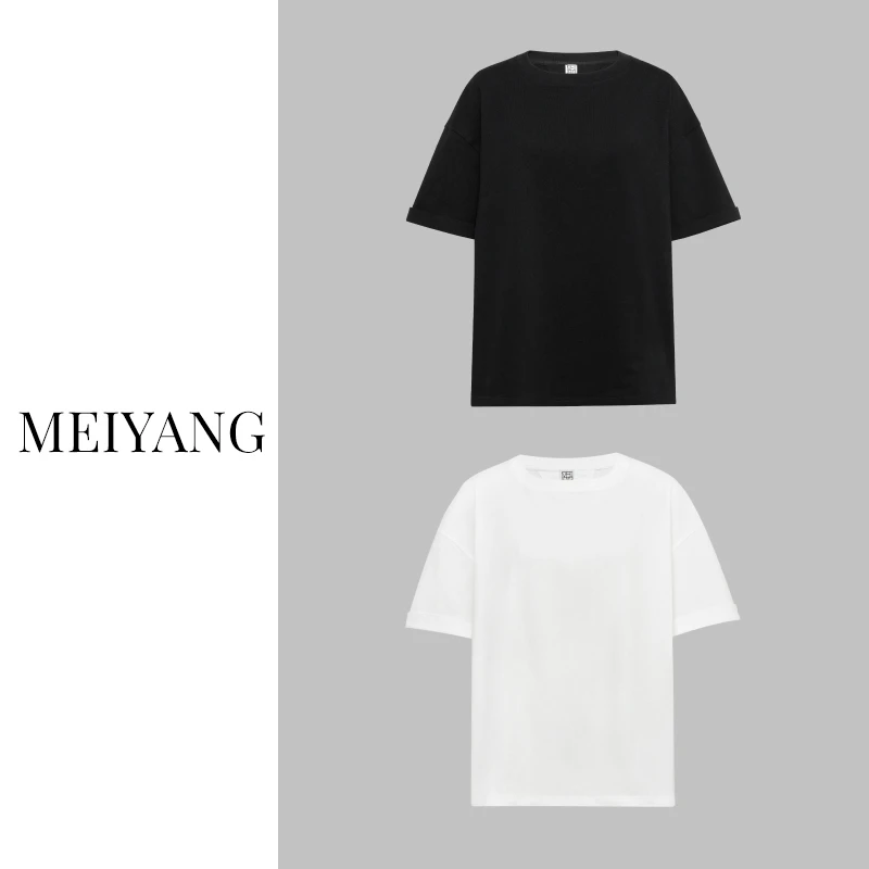 【美洋专属】美洋MEIYANG 反转夏日T恤 简约休闲袖口绣花圆领短袖