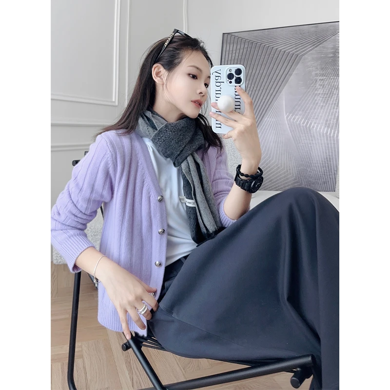 【特卖】美洋MEIYANG 银像开衫 康赛妮V领弹力修身针织衫高腰