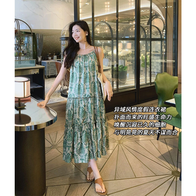 【特卖捡漏】美洋MEIYANG 绿野仙踪连衣裙 仿丝缎印花蛋糕裙