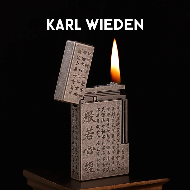 KW经典古银心经-古银银色工艺手工雕刻精雕高档朗声男士打火机