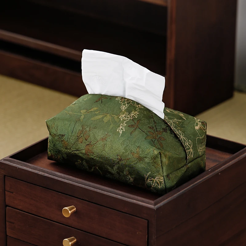 织锦纸巾盒家用客厅抽纸盒大气高级收纳纸巾套中式功夫茶道零配件