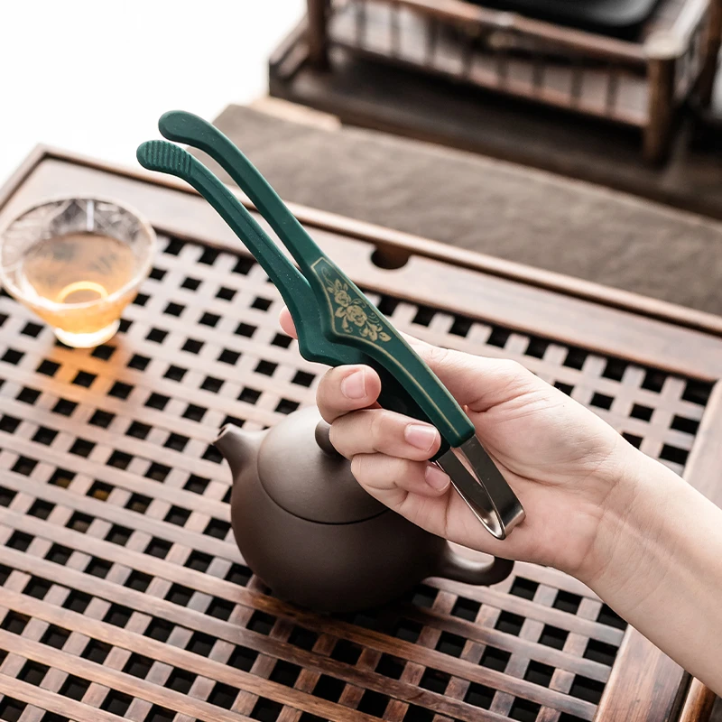 茶夹不锈钢茶叶夹子功夫茶具喝茶工具杯夹茶杯泡茶防滑洗茶茶镊子