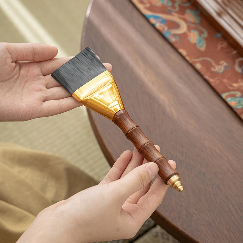 黑檀木家用养壶笔茶盘清洁刮扫水不掉毛茶水刮板高档实木茶具配件