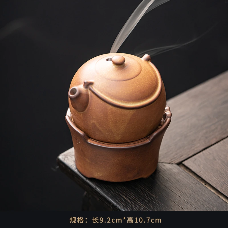 复古怀旧茶壶博山炉禅意香炉茶道中式摆件陶瓷零配盘香