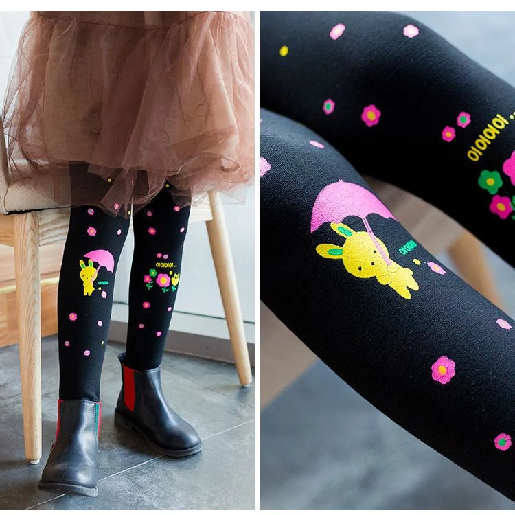 秋冬季女童加绒加厚打底裤儿童外穿裤子小女孩保暖裤女孩洋气棉裤