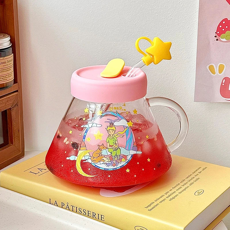 小王子夏日水杯大容量高硼硅玻璃杯女高颜值家用2024新款吸管杯子