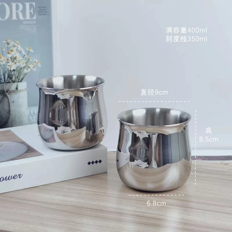 304不锈钢早餐杯牛奶杯咖啡杯热奶杯啤酒马克水杯茶杯加厚酸奶杯