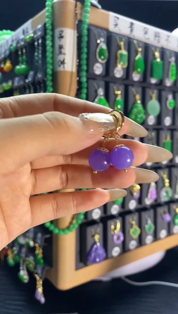 【闪购商品】翡翠耳饰银S925镶嵌645....