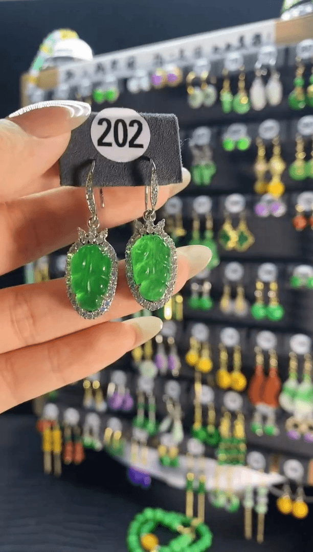 【闪购商品】翡翠耳饰银S925镶嵌202..