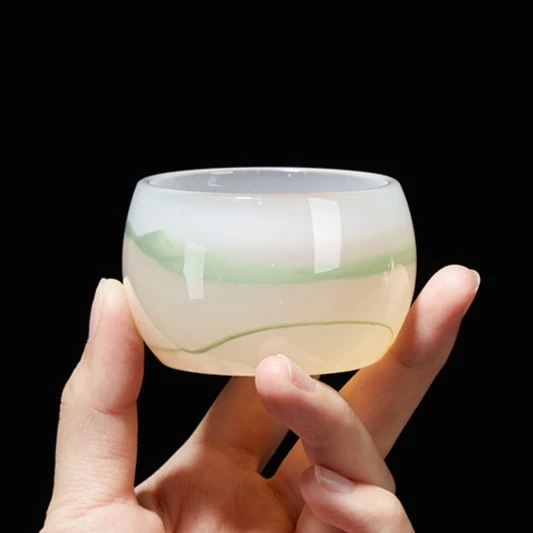 琉璃茶杯罗汉杯家用办公室会客品茗杯简约创意个人专用主人杯单杯