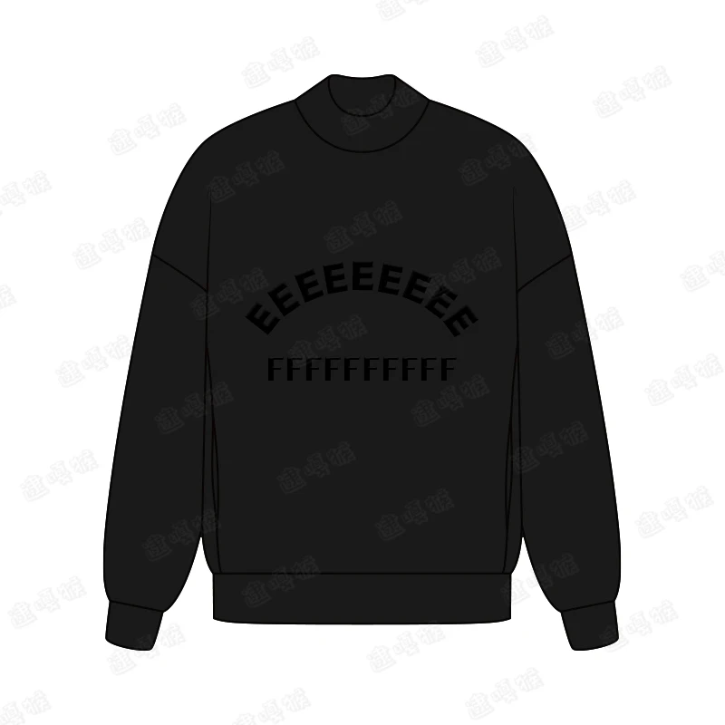 【23款第十季圆领】美式半高圆领加绒卫衣胶印花长袖潮运动宽松百搭