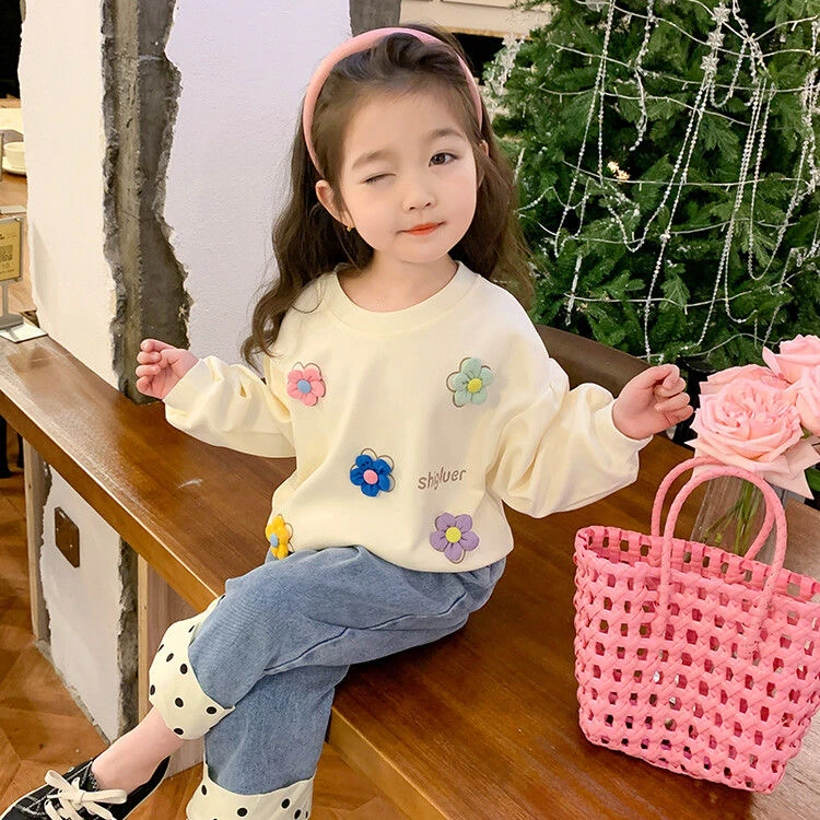 Br002女童春秋上衣秋款2023新款洋气小童女宝宝长袖上衣儿童长袖