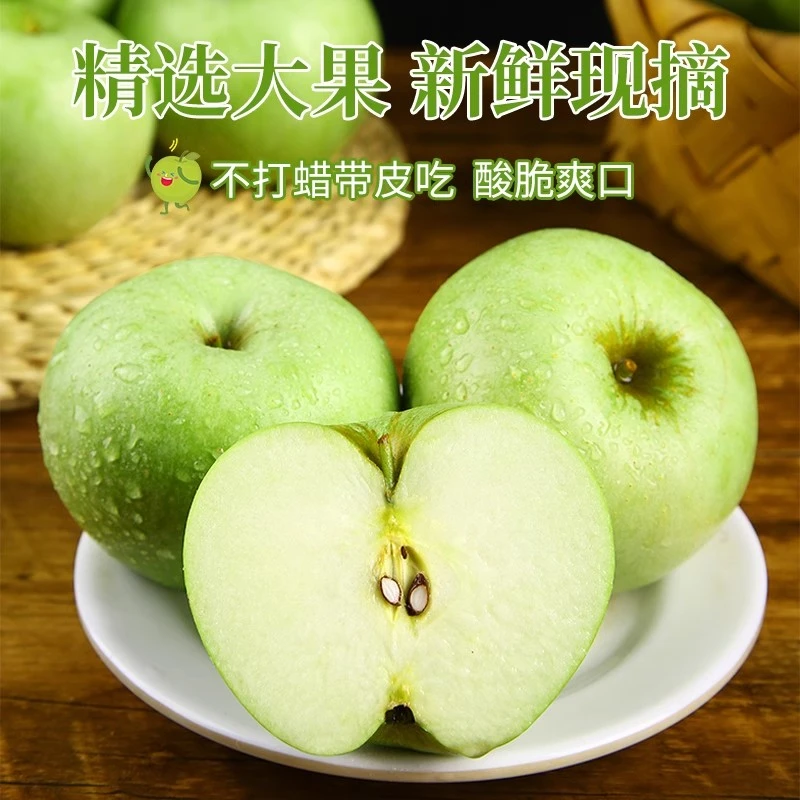 新鲜现摘青苹果正宗山西运城青苹果新鲜酸脆孕妇水果低糖应季时令