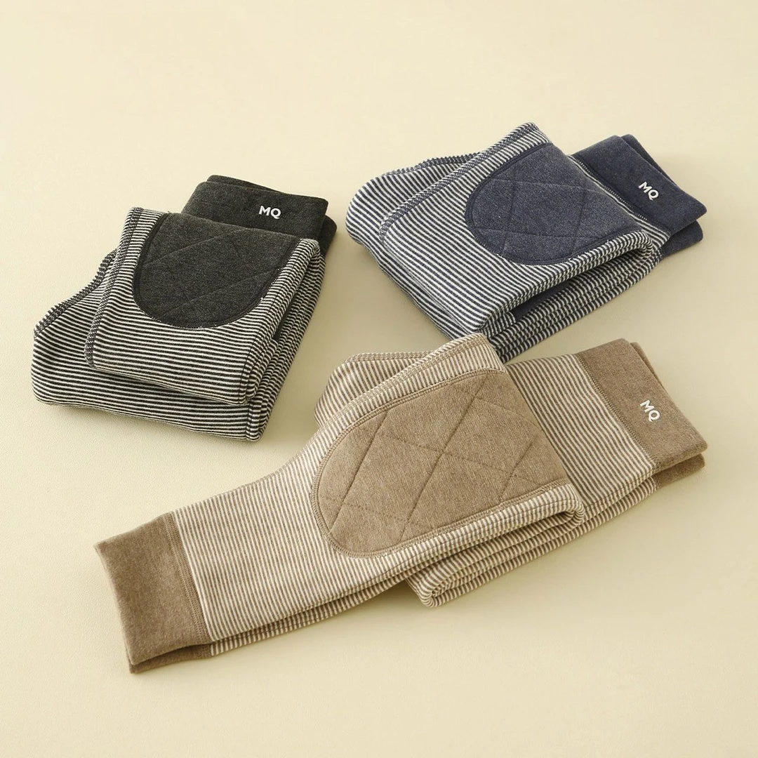 德绒男童保暖裤儿童冬季加绒自热宝加厚内穿绒裤棉裤秋冬条纹护膝