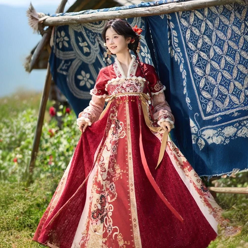 【灵蛇小财神】2024新款小财神拜年蛇年服吊带裙套装汉服女冬季重工