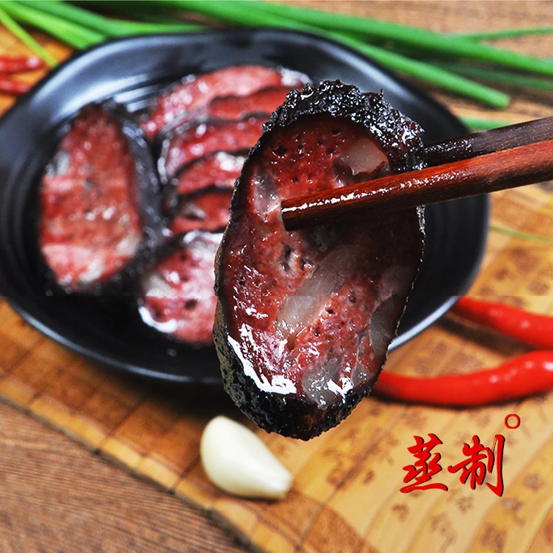 特产年货多肉血豆腐湖南特产猪血丸子邵阳柴火烟熏手工血粑大圆子