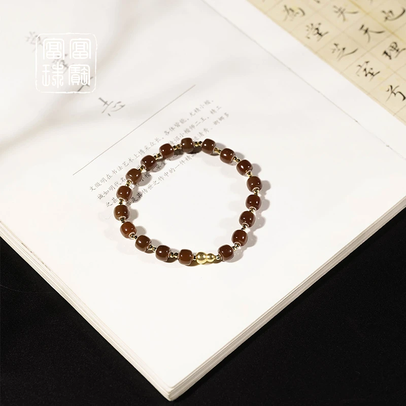 【糖葫】富富珠宝 和田玉18k金时尚手串（天然珠宝多样性发）