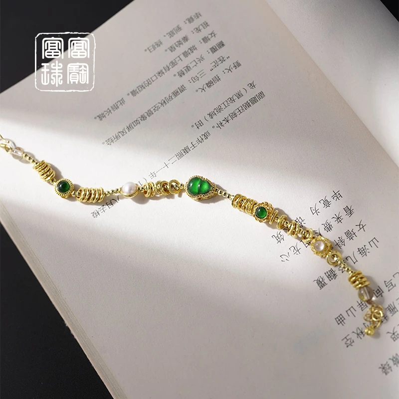 【宝缠】富富珠宝 翡翠18K金时尚手链（天然珠宝多样性发）