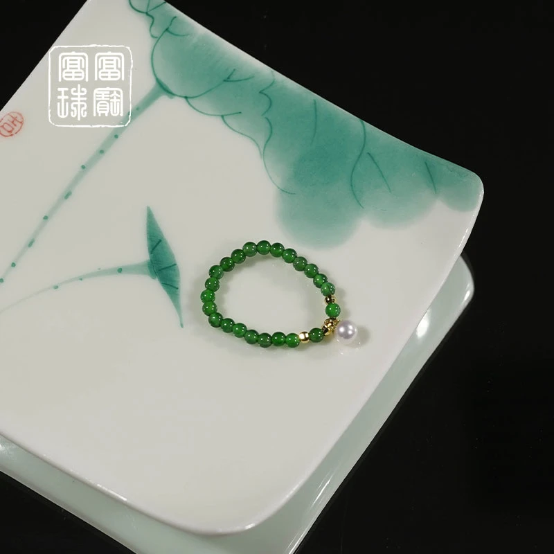 【一冉】富富珠宝 翡翠18k金气质戒指（天然珠宝多样性发）