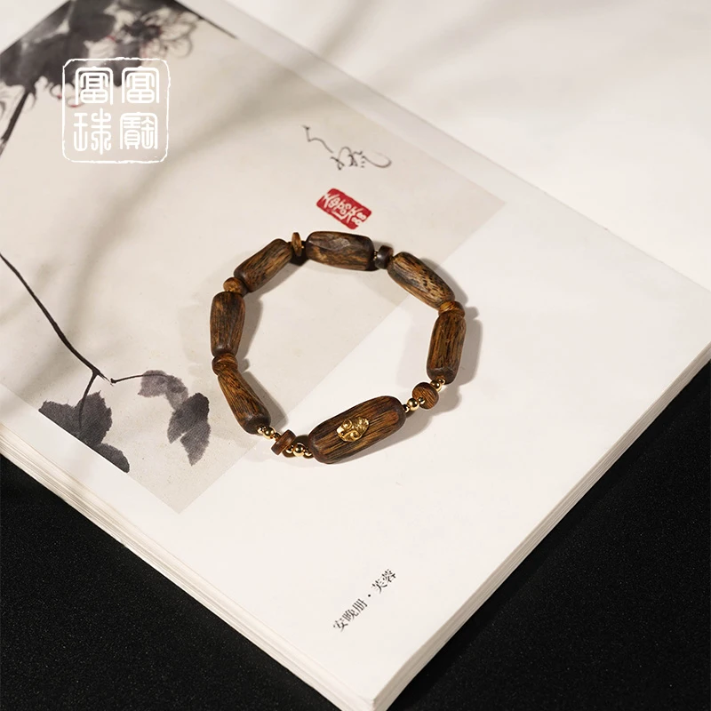 【心素】富富珠宝 沉香18k金手串（天然珠宝多样性发）