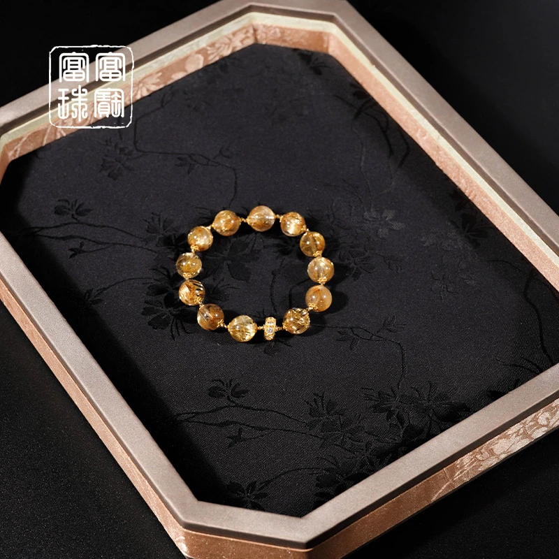 【千千忆】板钛晶 水晶18K金时尚手串  （天然珠宝多样性发）