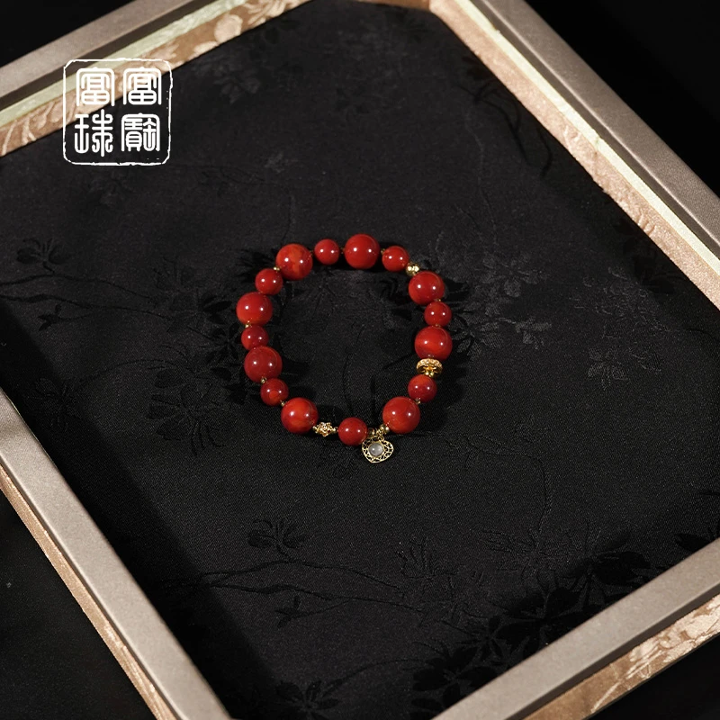 【古月苏】富富珠宝 南红18k金时尚手串（天然珠宝多样性发）