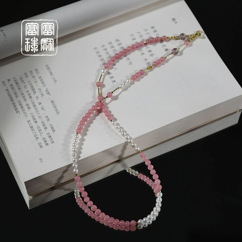 【温宜】富富珠宝 红纹石18k金百搭项链（天然珠宝多样性发）