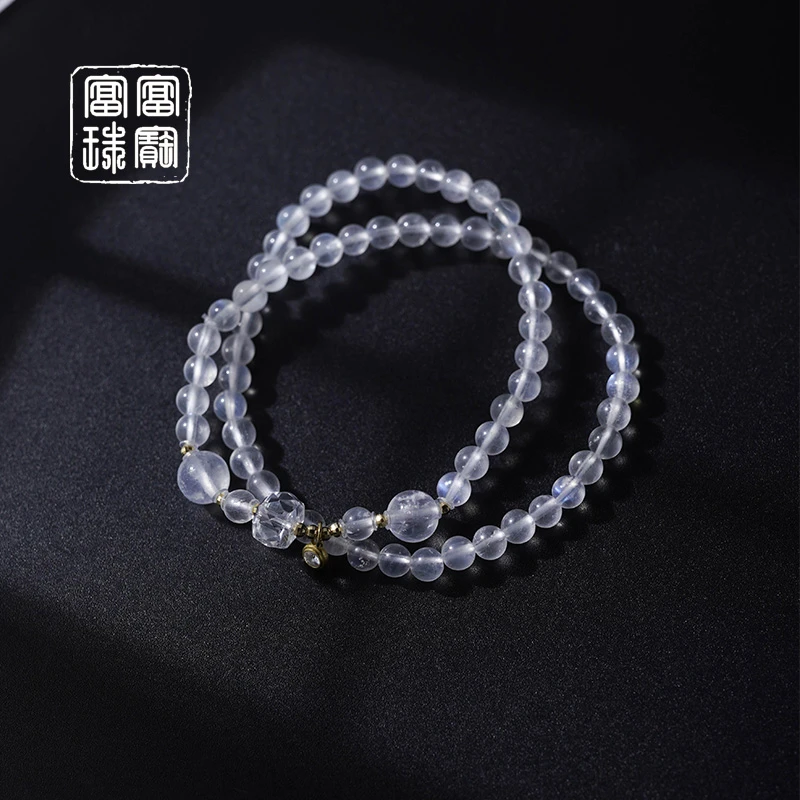 【淡月】富富珠宝 月光石18k金手串（天然珠宝多样性发）