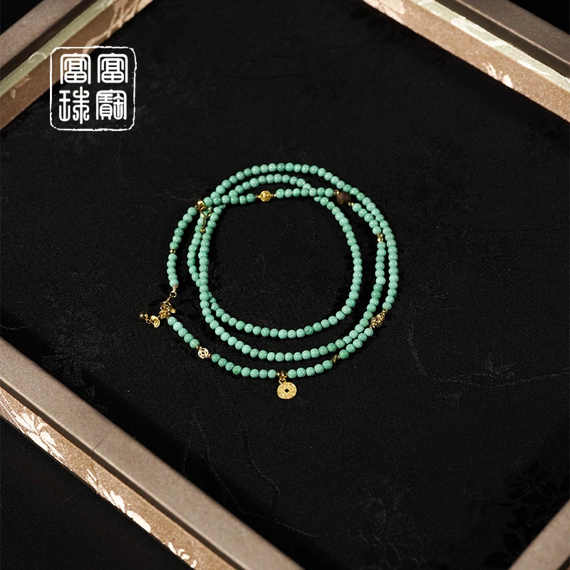 【禾蔓】富富珠宝 绿松石18k金百搭项链（天然珠宝多样性发）