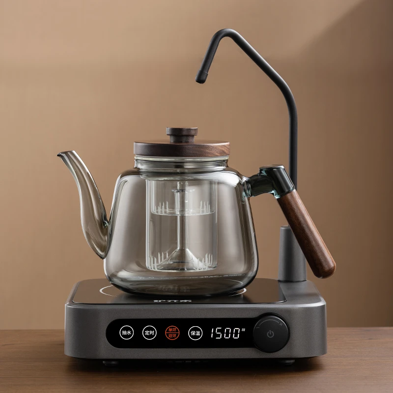 黑晶炉2023新款抽水煮茶炉耐热高温玻璃煮茶壶泡茶过滤家用煮茶器