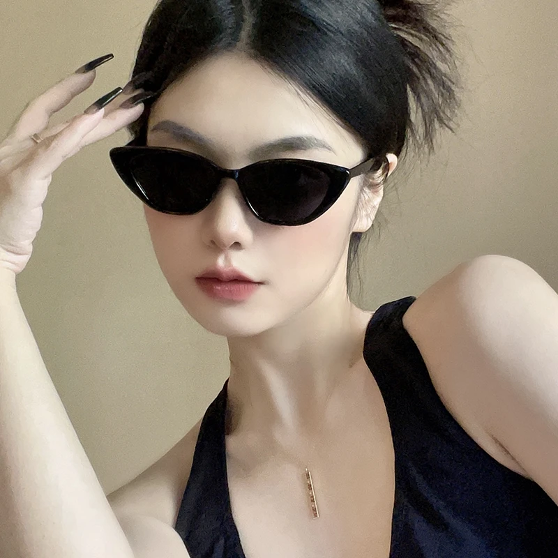 复古猫眼墨镜女款黑色潮流高级感网红防紫外线方圆脸显瘦太阳眼镜