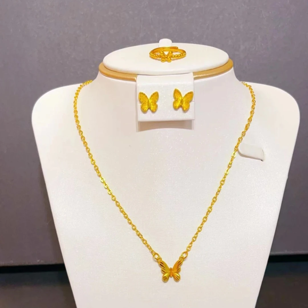 铜合金项链 新款小蝴蝶项链耳环戒指 时尚简约百搭NIPAL精美经典