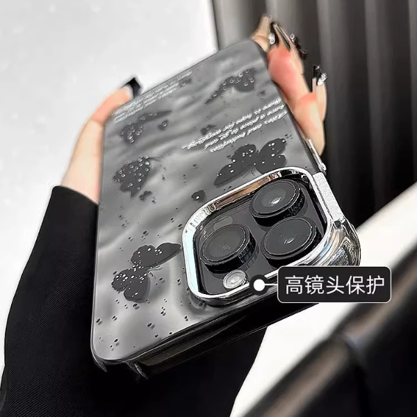 适用苹果15promax电镀褶皱手机壳iPhone14满屏蝴蝶13高级12保护套