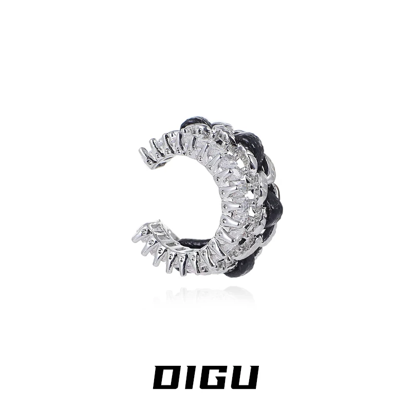 铜合金耳饰 闪钻高级感耳夹无耳洞时尚编织耳骨夹小众耳饰