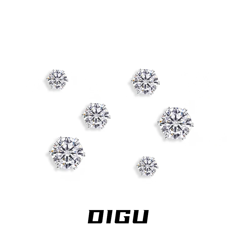 嘀咕家 磁铁合成锆石耳饰 超闪锆石磁吸耳夹女无耳洞个性耳蜗夹