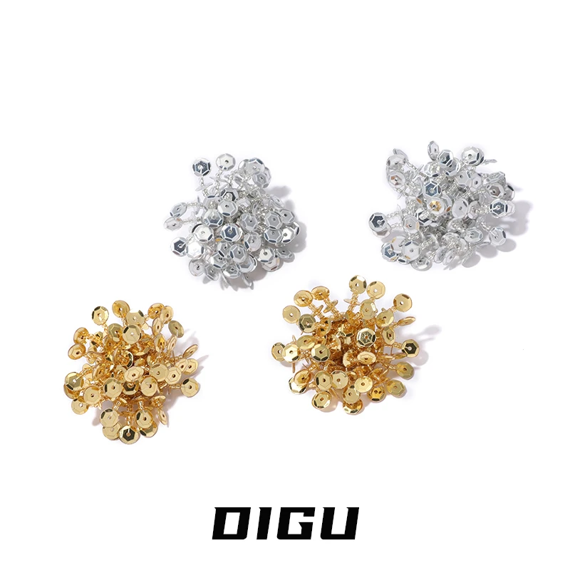 嘀咕家 铜合金亚克力耳饰 个性亮片烟花耳环时尚小众耳钉轻奢耳饰