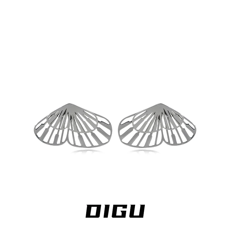 嘀咕家 铜合金耳饰 金属镂空蝴蝶耳环精致耳坠百搭耳饰