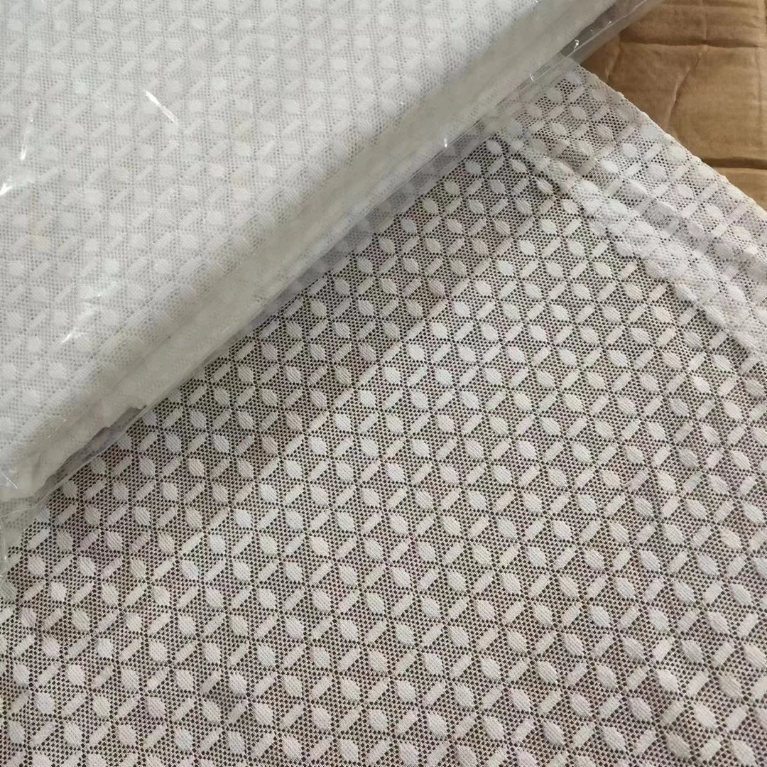 十字点珠 白色穿杆窗纱