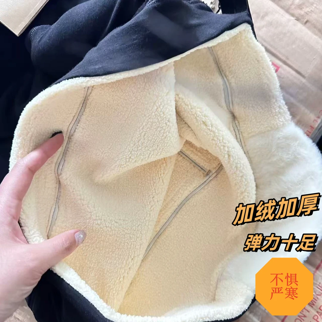 孕妇特厚羊羔绒打底裤外穿加绒加厚高腰托腹绒裤孕妇打底裤冬加绒