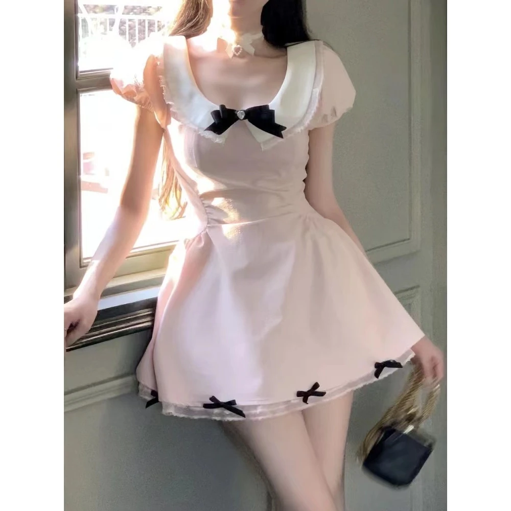 【热恋千金】纯欲风甜美显瘦气质连衣裙夏季法式收腰短裙少女高级感