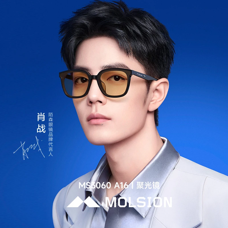 【聚光镜】陌森眼镜肖战同款防晒防紫外线复古茶色墨镜MS3060时尚