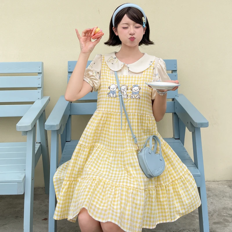 森女部落原创娃娃领泡泡袖内搭小衫短袖衬衫2024年新款夏季女装