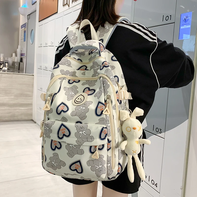 书包女ins韩版高中小学生初中生大学生简约大容量小清新双肩包
