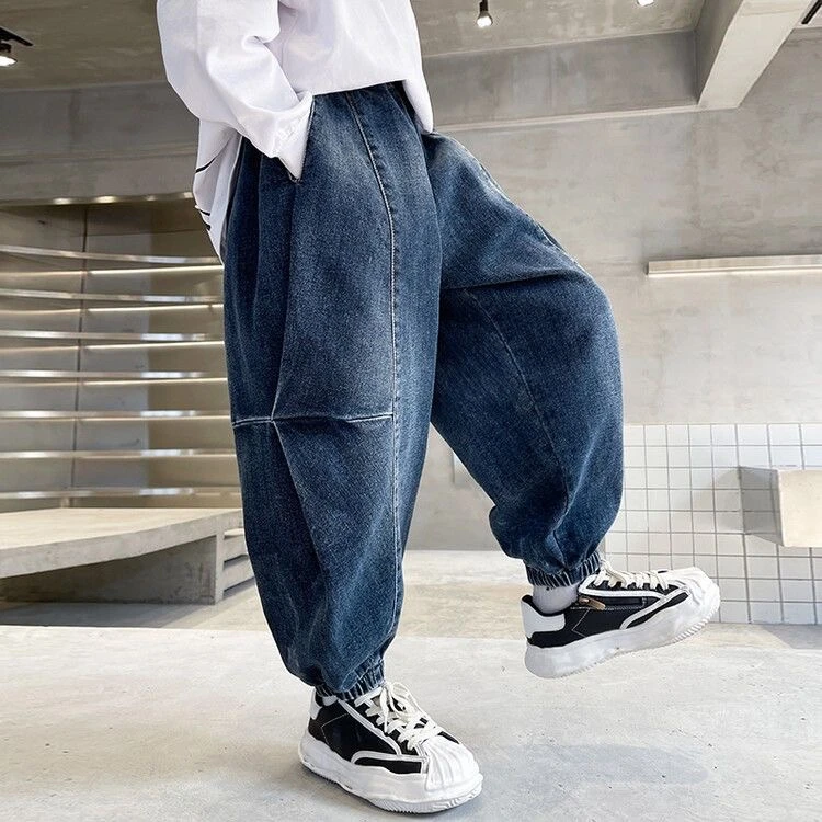 男童牛仔裤2025新款中大童春季潮帅气中大老爹裤宽松儿童休闲裤子