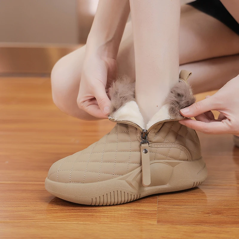 2023年秋冬雪地靴女时尚百搭厚底加绒冬季保暖女靴平底专属