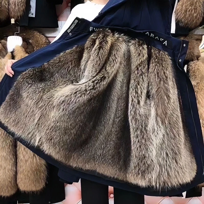 男士时尚百搭休闲活帽美洲貉可拆卸内胆毛袖派克服加厚保暖冬季