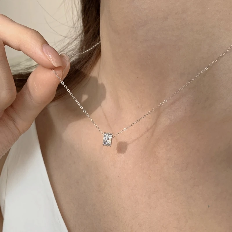 坠链均925银合成锆石 有迹MilkyWay满钻路路通小蛮腰吊坠项链